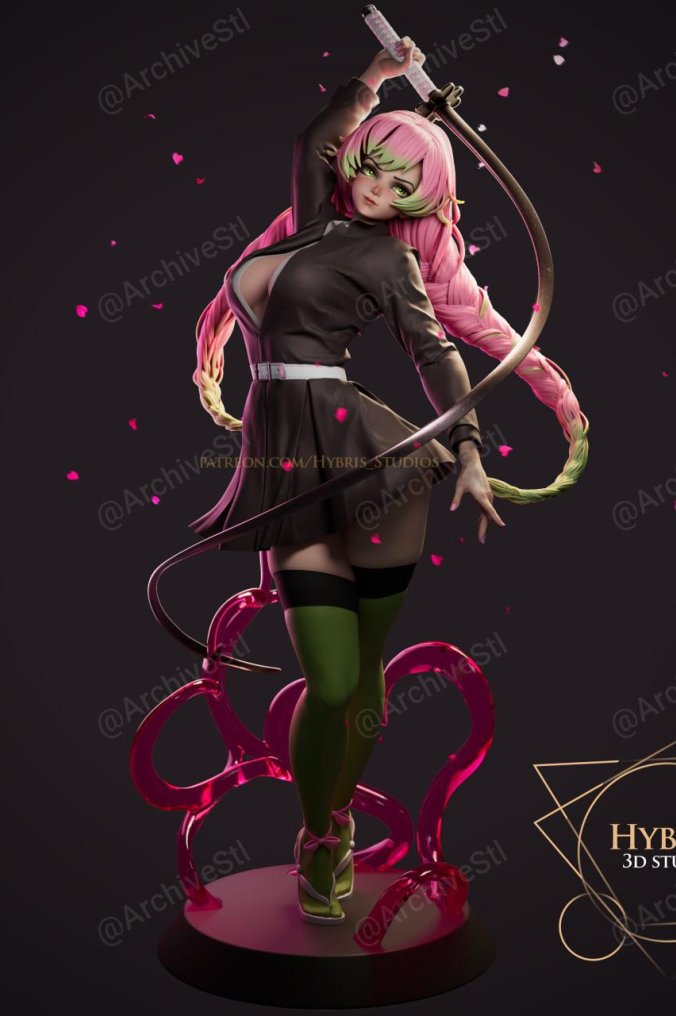 鬼灭之刃 甘露寺蜜璃(Mitsuri Kanroji) 3D打印图纸